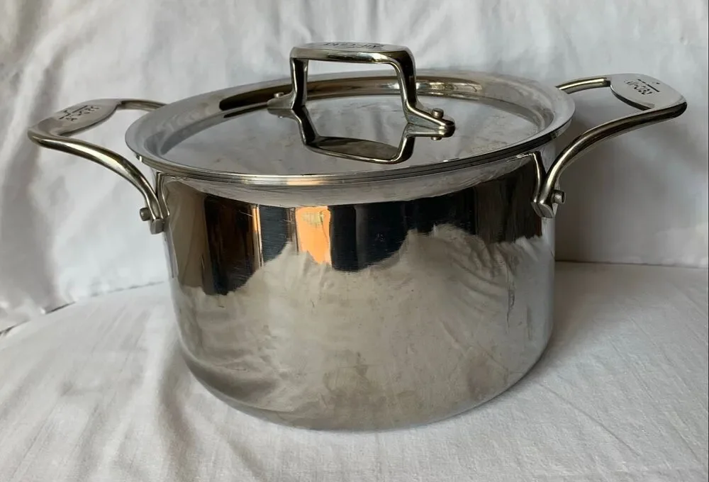 6 piece All-Clad Stainless Steel Pot Pan with Lids SET